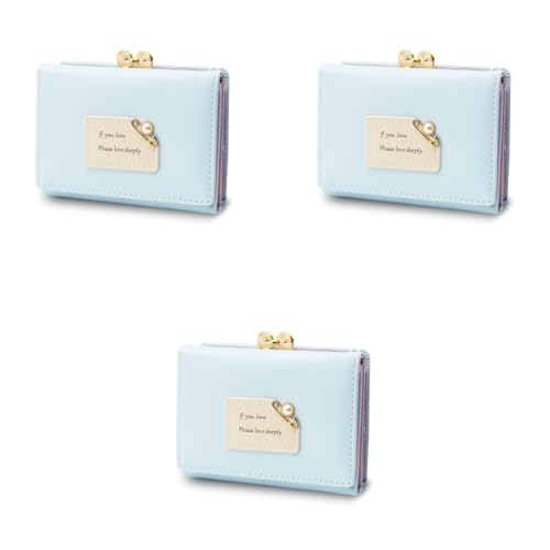 PALAY® Mini Wallet for Women PU Leather Small Card Holder Ladies Purse Hand Clutch with Heart Shaped Metal Buckle Mothers Day Gift for Mom Blue 3 PCS PALAY® Mini Wallet for Women PU Leather Small Card Holder Ladies Purse Hand Clutch with Heart Shaped Metal Buckle Mothers Day Gift for Mom Blue 3 PCS